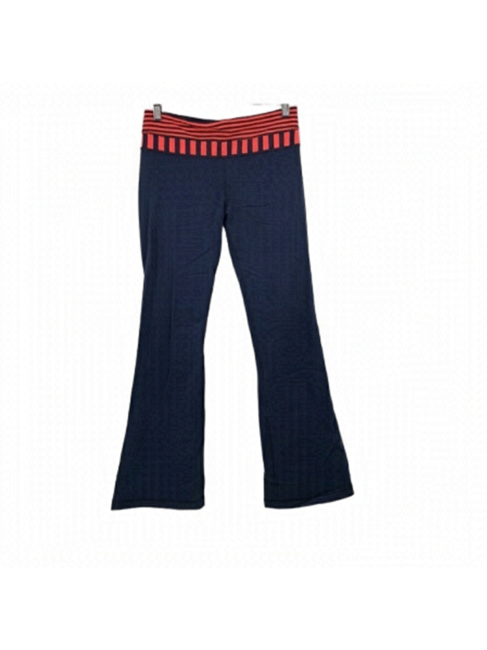 LULULEMON Groove Pant navy blue coral bright flared pants workout lounge sz 6